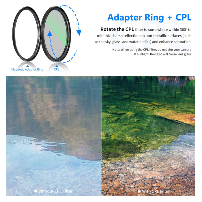 4 In 1 Magnetic Lens Filter Kit Nd1000 Mcuv Cpl Adapter Ring 42 Layer Coating Hd Optical Glass