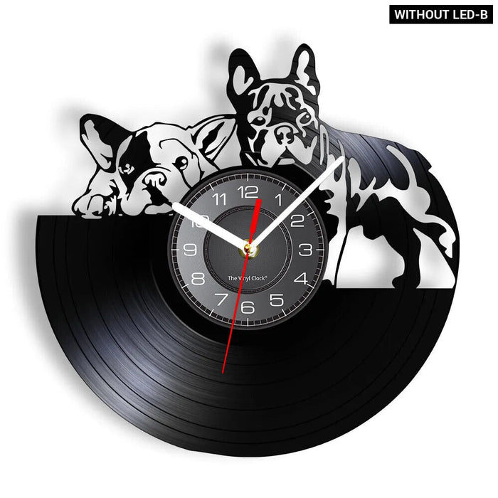 French Bulldog Vinyl Record Wall Clock