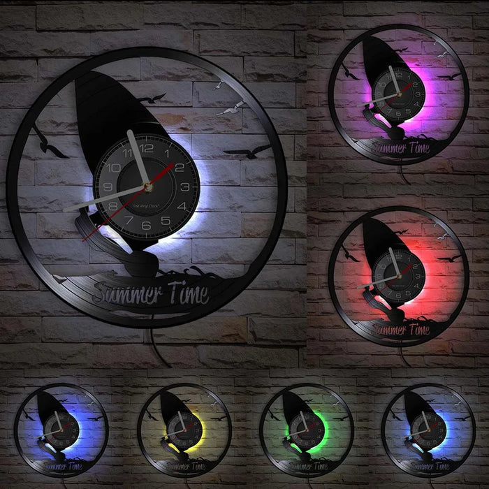 Summer Time Windsurfing Wall Clock