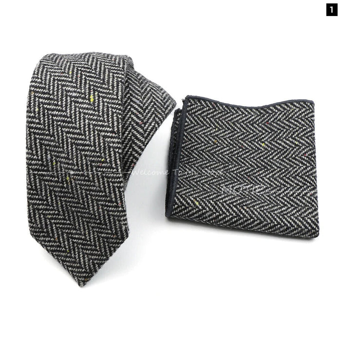 Mens Plaid Wool Tie Set For Business Weddings And Gifts