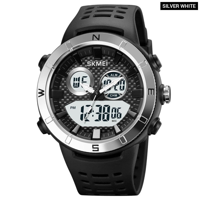 Men's TPU Band Band Digital Analog Date Calendar Display Dual Display 5ATM 50M Water Resistant Wristwatch