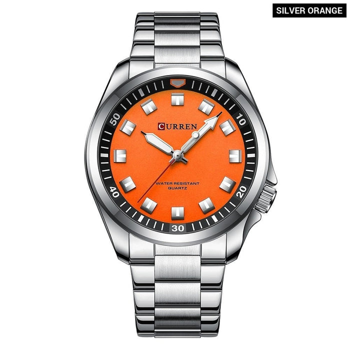 Minimal Stylish Dial Men's Watches with Stainless Steel Strip Trendy Business Quartz Wristwatch