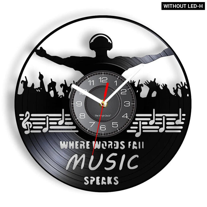 Retro Dj Vinyl Record Wall Clock For Music Lovers