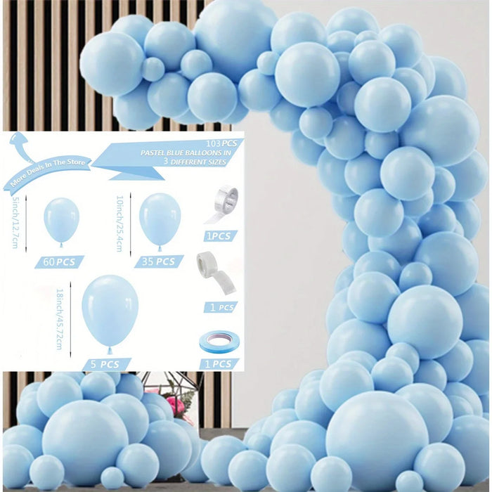 The Garland Set Consists Of 103 Matte Light Blue Latex Balloons Suitable For Engagement Valentine'S Day Birthday Decorations