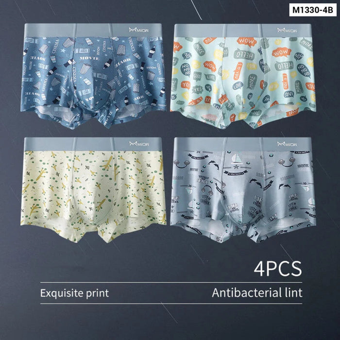 4 Piece Refreshing Mens Boxer Underpants