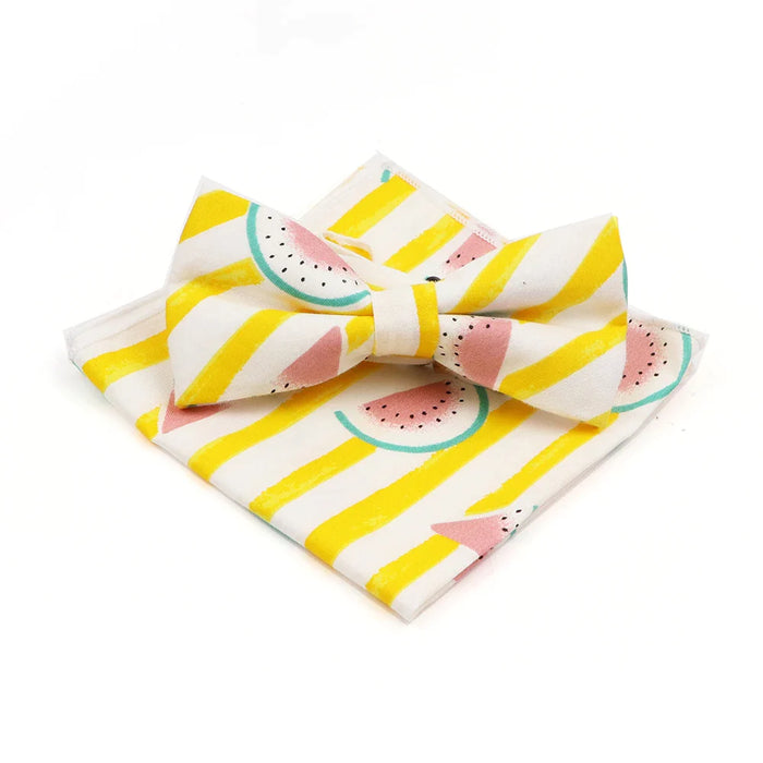 Colourful Cotton Bowtie Set For Parties And Gifts