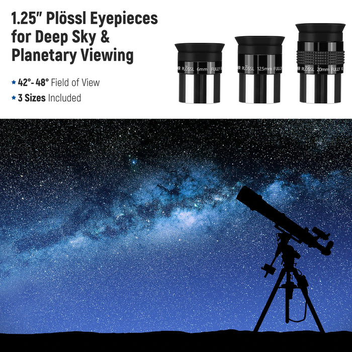 9Pcs Astronomical Eyepiece Set With 1.25 Plössl Eyepiece And 2X Barlow Lens