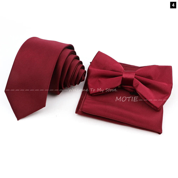 Colourful Bowtie Set Polyester For Mens Business And Wedding