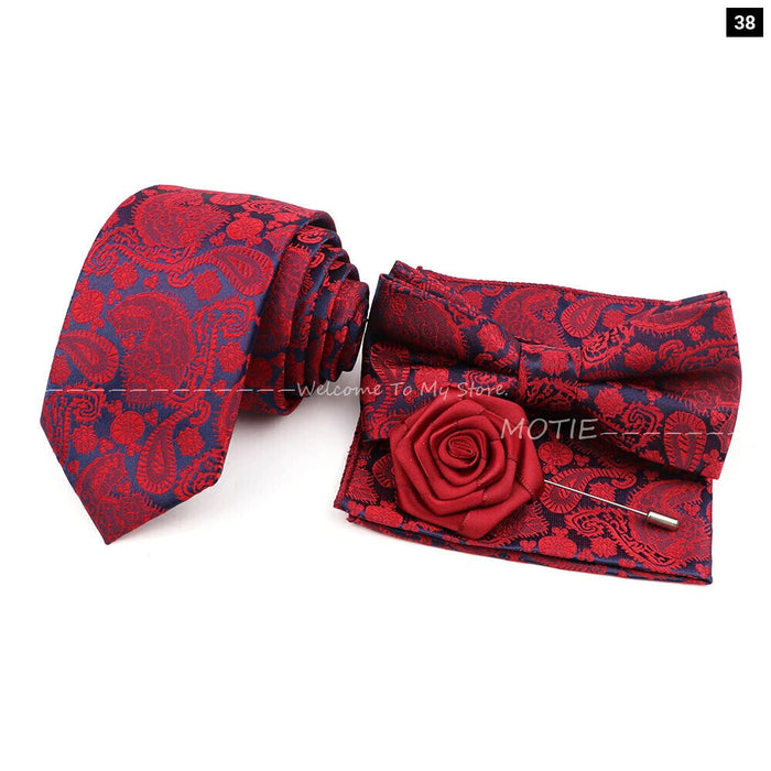 Classic Red Ties Set For Business And Weddings