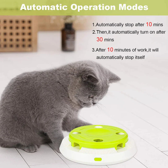 Interactive Cat Toy Electric Flutter Rotating Kitten Exercise Toy With Feather