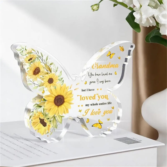 Grandma's Butterfly Acrylic Plaque Birthday Gift From Grandkids