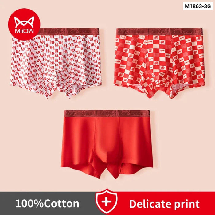 3 Piece Cotton Mens Boxers