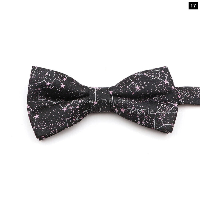 Floral Bowtie For Men Red Polyester Wedding Party Accessory