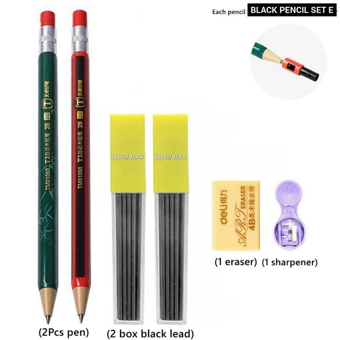 2.0Mm Mechanical Pencil Set With Sharpener And Colour Leads Stationery