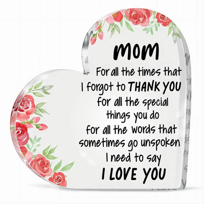 Mother's Day Heart Acrylic Plaque Son & Daughter Gift