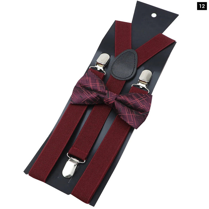 Colourful Suspenders And Bow Tie Set