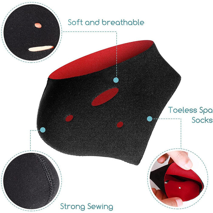 Breathable Moisturising Heel Socks Cups for Heel Spur Cracked Heels