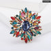 Luxury Women Brooch Sparkling Glass Big Flowers Pin In 6