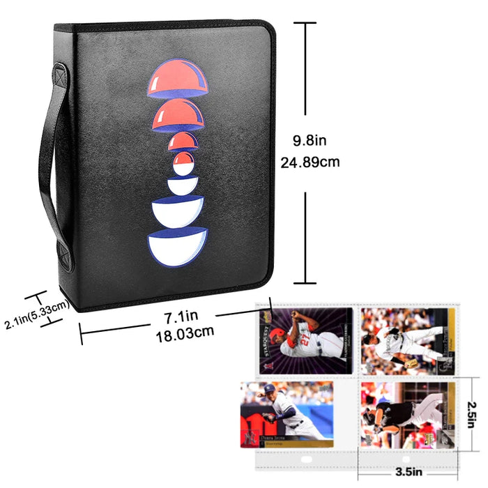 400 Pocket Baseball Card Binder Football Trading Album For Topps Protective Sleeves