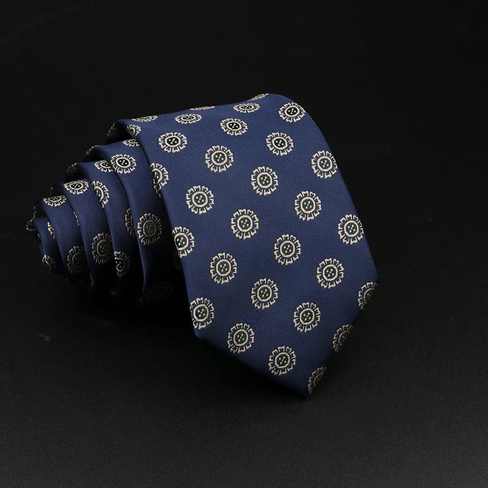 Blue Floral Plaid Tie Mens Classic Necktie For Weddings