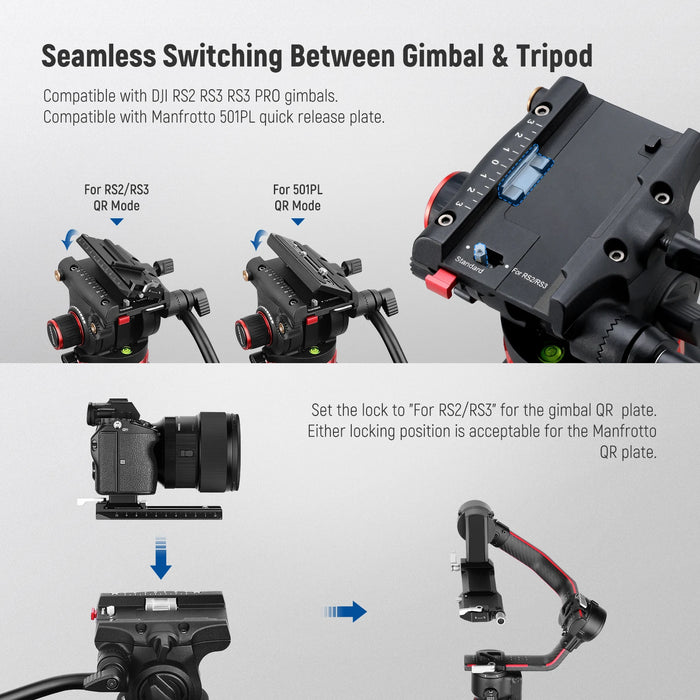 Adjustable Damping Fluid Head Tripod For Dji Rs 74 Pro Video Stand