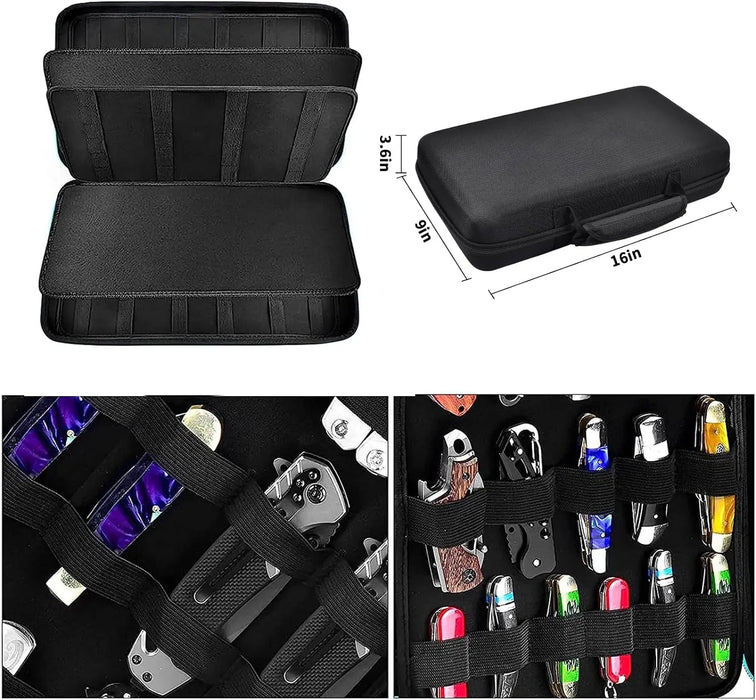 66 Pocket Knife Display Case Folding Holder Storage Organizer