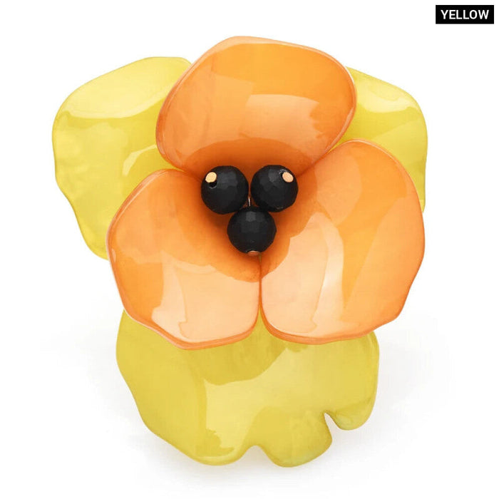 Acrylic Big Flower Brooch 4 Colour Fashion Pin Party Office