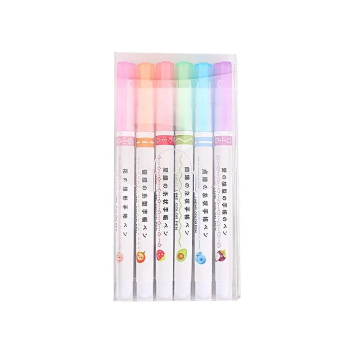 Kawaii Flower Highlighter Pens 6 Pieces Set For Writing