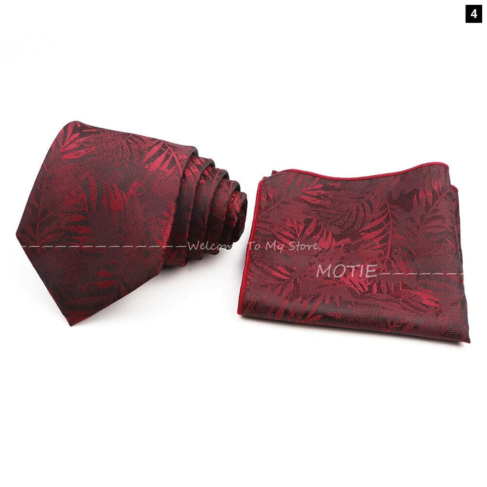 Floral Pocket Square Tie Set For Weddings Parties And Daily Wear