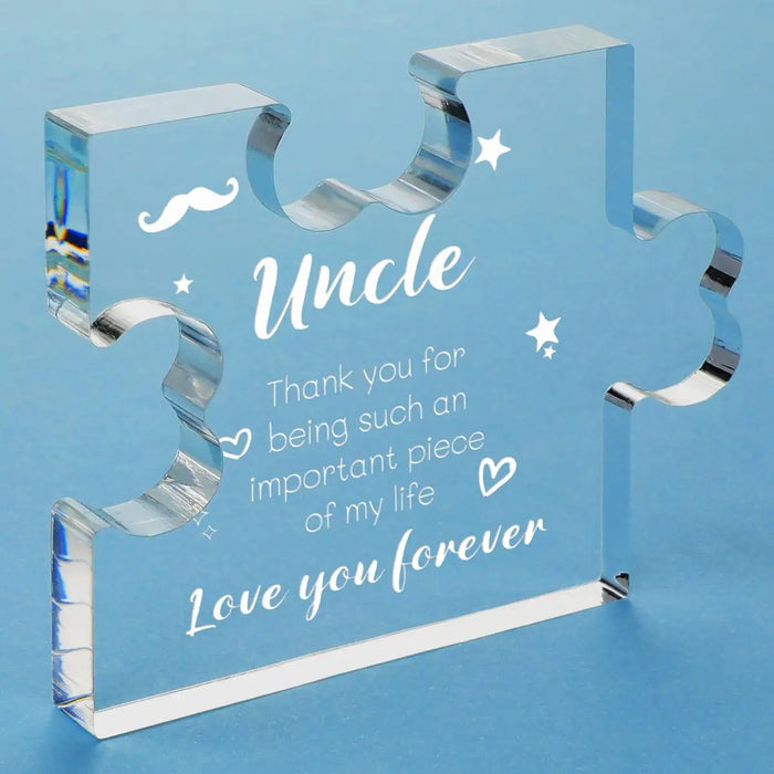 Uncle Gift Acrylic Puzzle Birthday Or Holiday Desktop Ornament