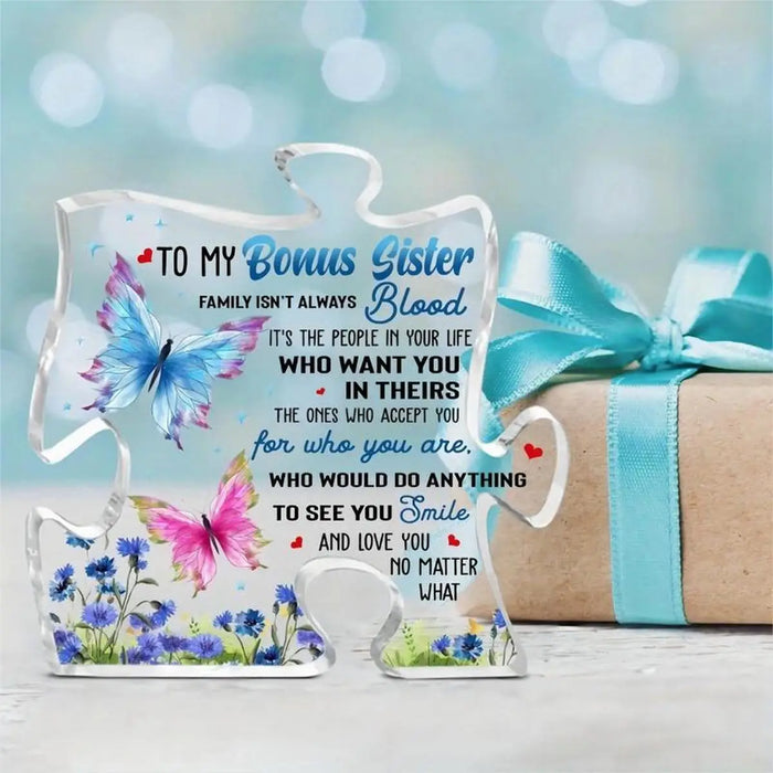 Sisters' Bonus Gifts Acrylic Puzzle Plaque For Birthday & Christmas