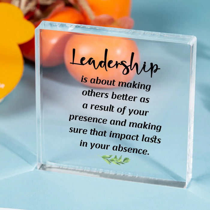 Clear Acrylic Desktop Sign For Co Worker Resignation & Home Office Decor