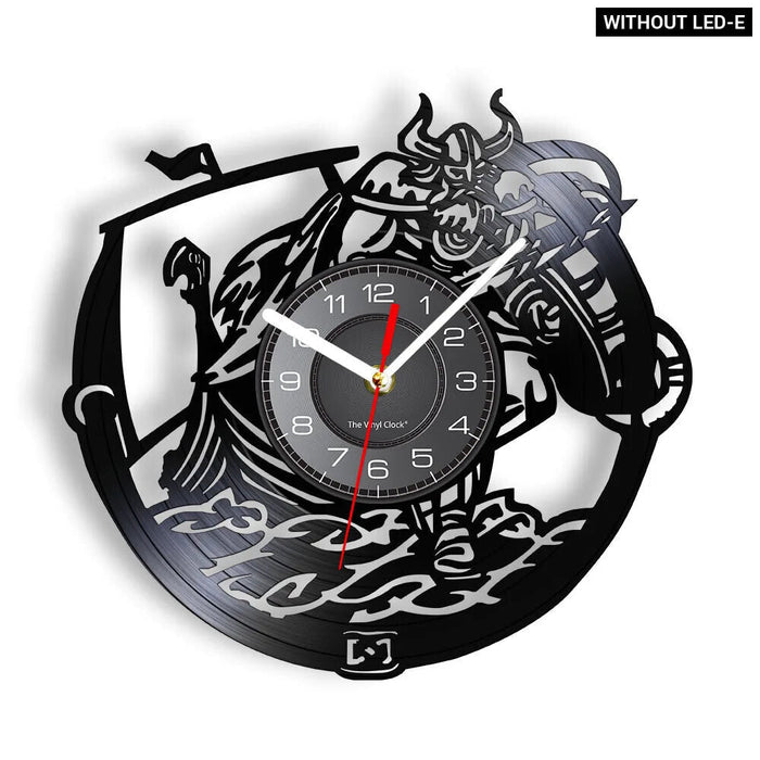 Scandinavian Viking Wall Clock With Norse Symbols