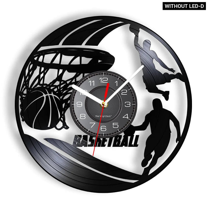 Silhouette Dunking Vinyl Record Clock