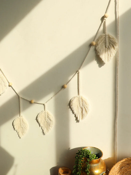 Boho Leaf Macrame Tapestry For Room Decor