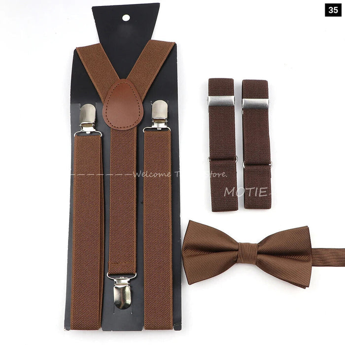 Adjustable Elastic Suspender Set For Weddings