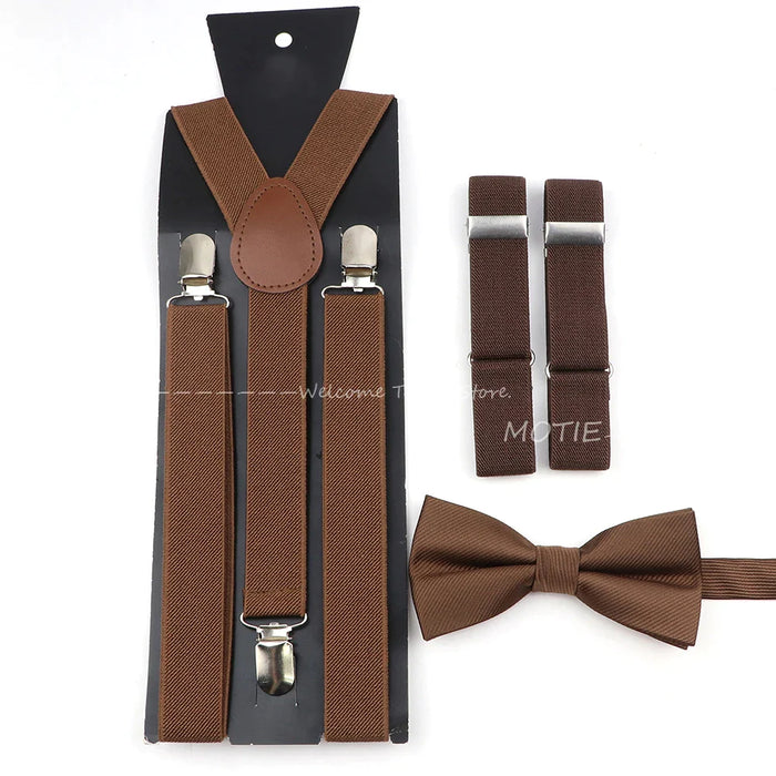 Adjustable Elastic Suspender Set For Weddings