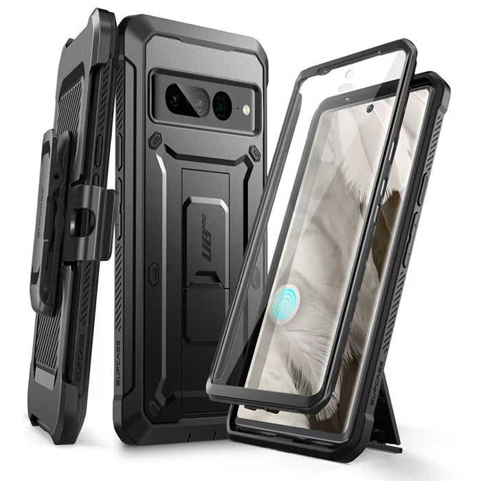 For Google Pixel 8 Ub Pro Full-Body Rugged Holster & Kickstand Case With Built-In Screen Protector