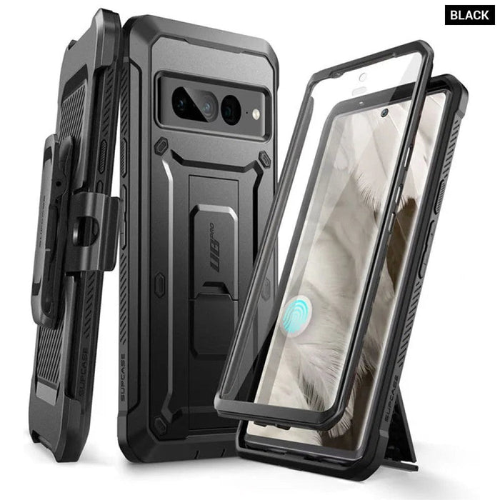 For Google Pixel 8 Ub Pro Full-Body Rugged Holster & Kickstand Case With Built-In Screen Protector