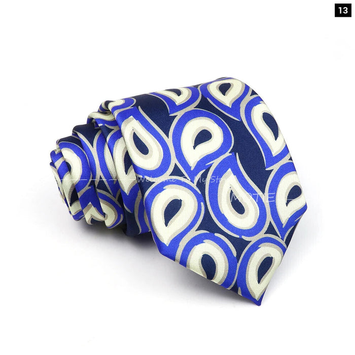 Blue Paisley Necktie For Weddings And Daily Wear