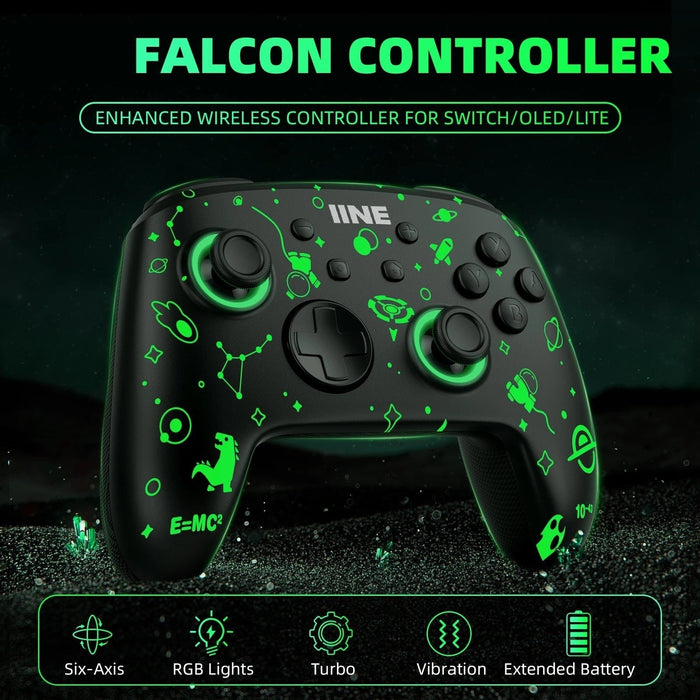 Falcon Luminous Wireless Controller Wake Up Support Nfc Amiibo Compatible Nintendo Switch/Switch Oled/Pc Steam