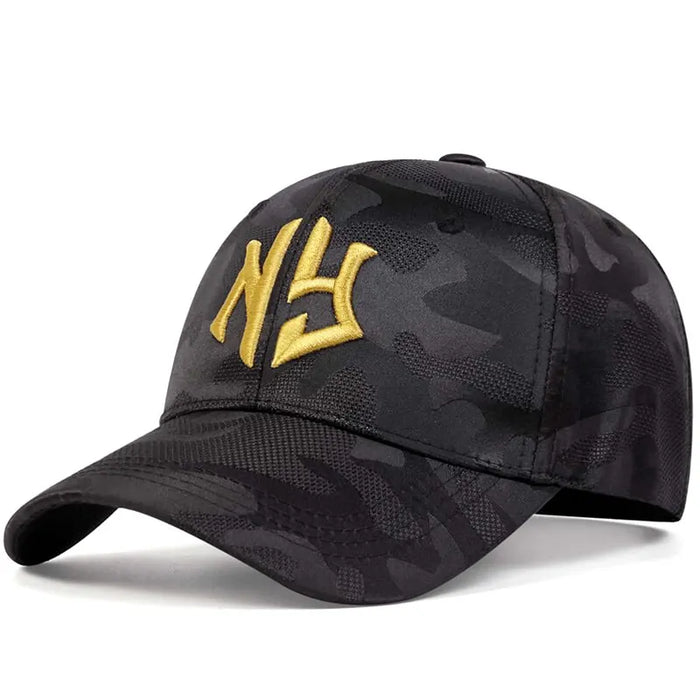 Embroidered Camo Baseball Hat For Outdoor Wear