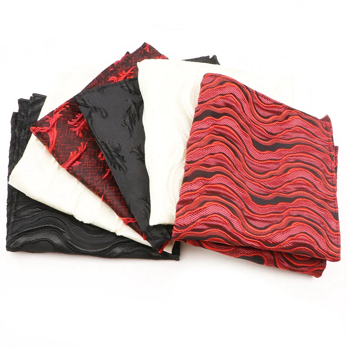 Classic Black Red Hanky Pocket Squared Mens Business Wedding Accessory