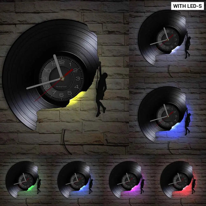 Mountain Climbing Vinyl Record Wall Clock