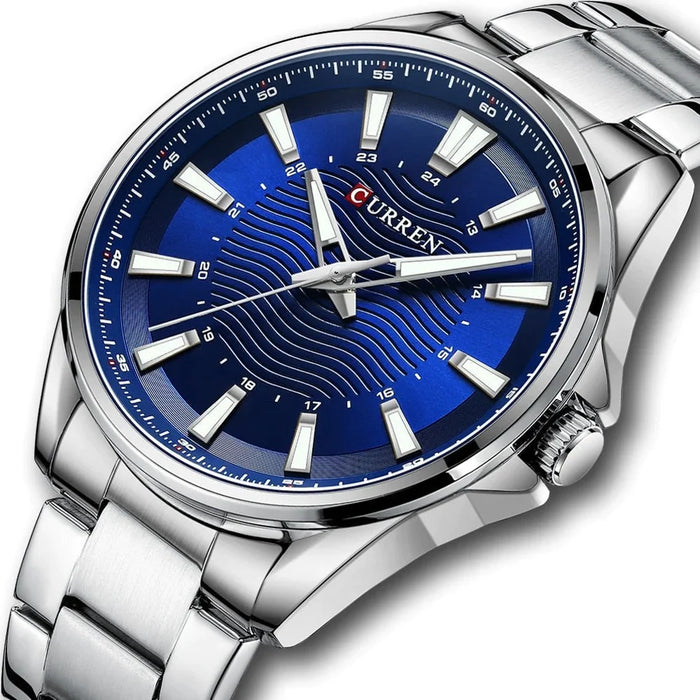 Classic Stainless Steel Quartz Wristwatches Fashion Brand Men's Watches With Luminous Hands