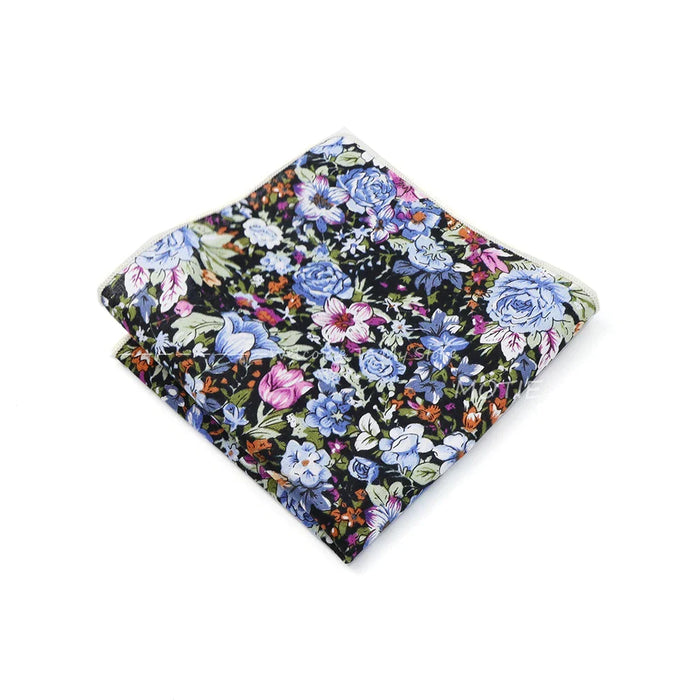 Wedding Suit Pocket Square Cotton Flower Hankerchief For Men Gift