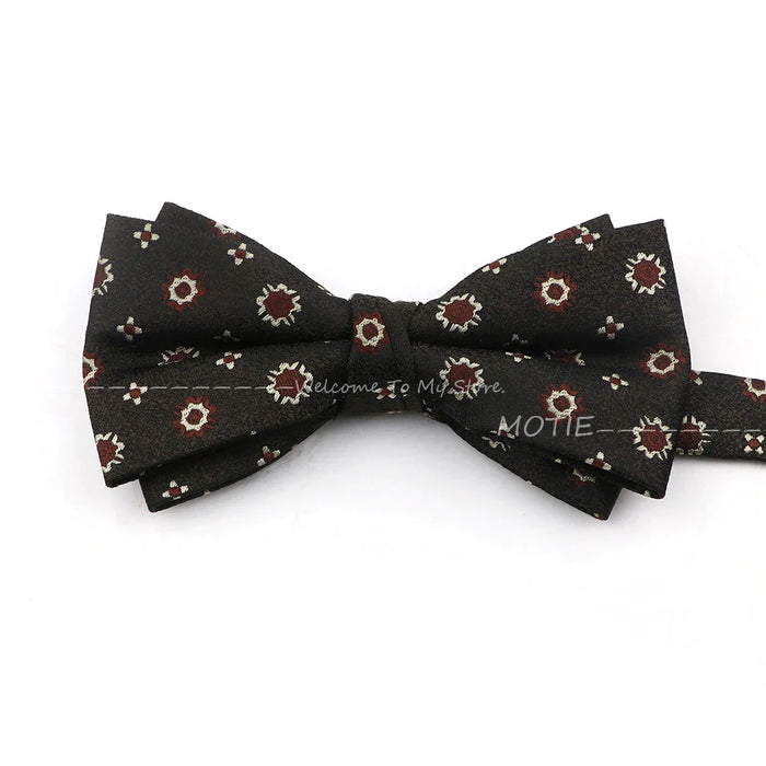 Brown Striped Bowtie For Weddings And Parties