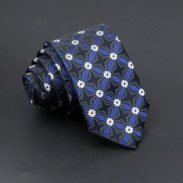 Classic Blue Red Plaid Tie 6Cm Jacquard Necktie For Men For Daily Wear Weddings And Gifts