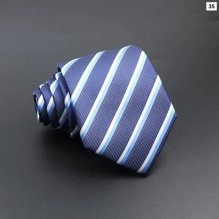 Blue Plaid Striped Tie 8Cm Classic Necktie For Mens Fashion For Daily Wear Weddings And Gifts