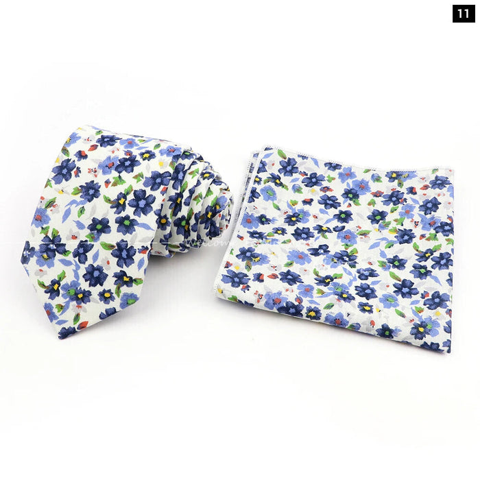 Floral Cotton Tie Set For Parties And Daily Wear